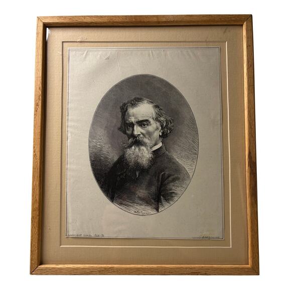 Framed Wood Engraving of Artist Narcisse Diaz by Smeeton Tilly Barbizon School - Picture 1 of 6